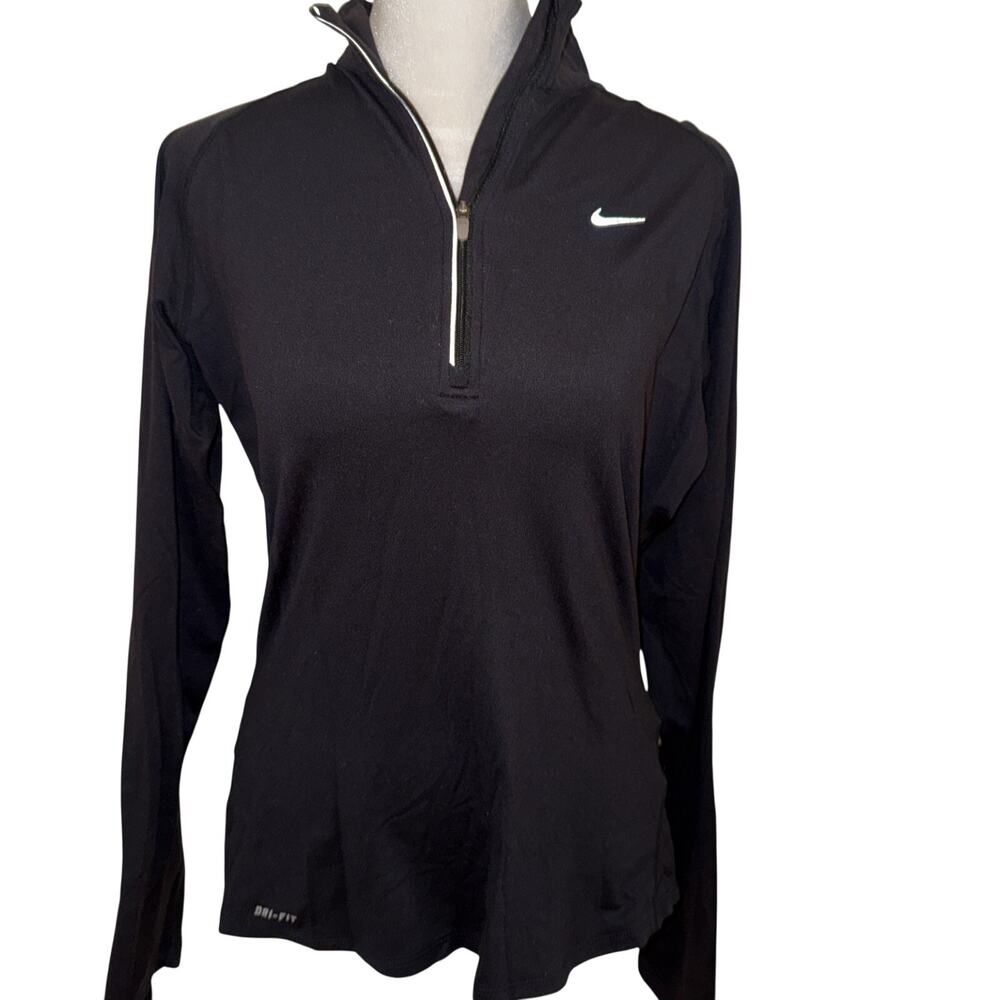 Nike Dri-Fit 1/4 Zip Running Pullover M Women Gray Polyester Stretch Lightweight